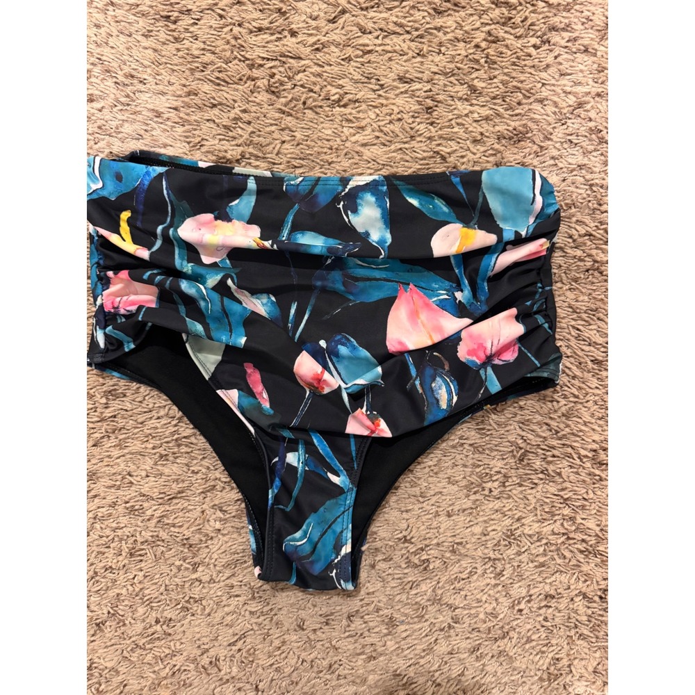 High Rise Floral Bikini Bottom Size Medium